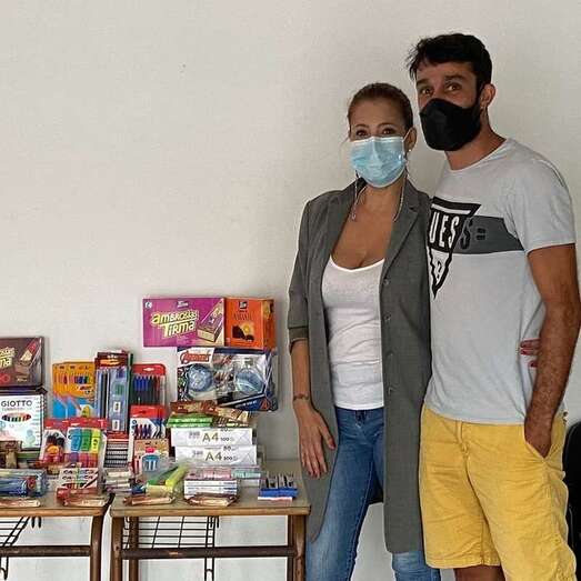 Material escolar entrada por la comunicadora Raquel Martín/TA.